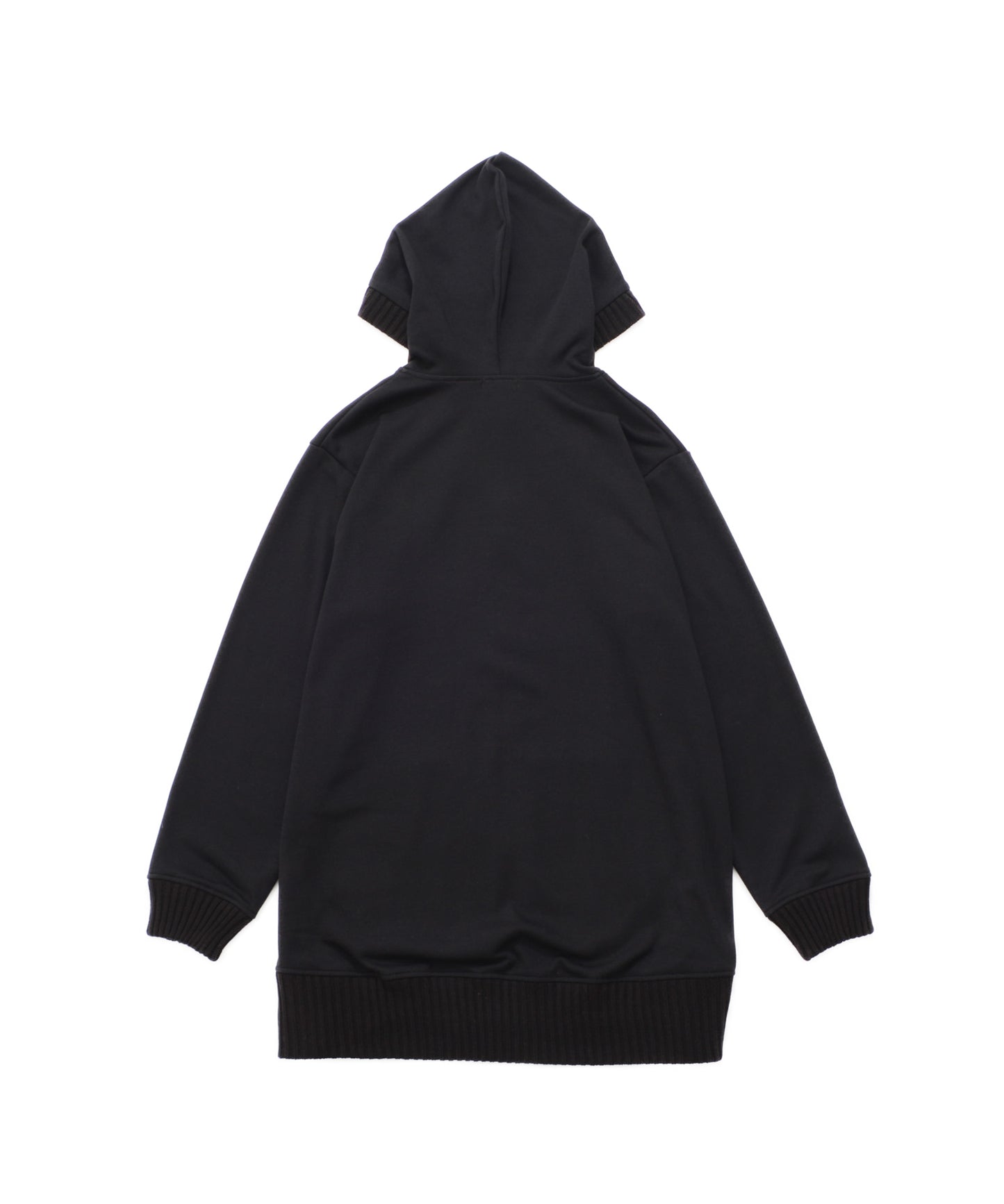 裏フリース ニットドッキング チュニックパーカー