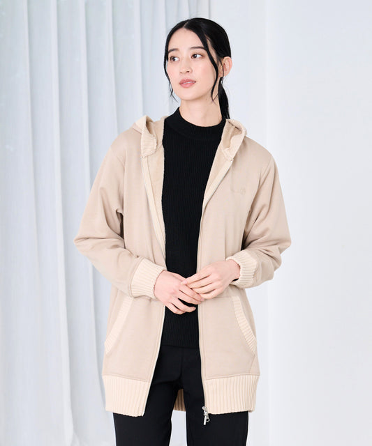 Arnold Palmer　【タイムセール】裏フリース ニットドッキング チュニックパーカー