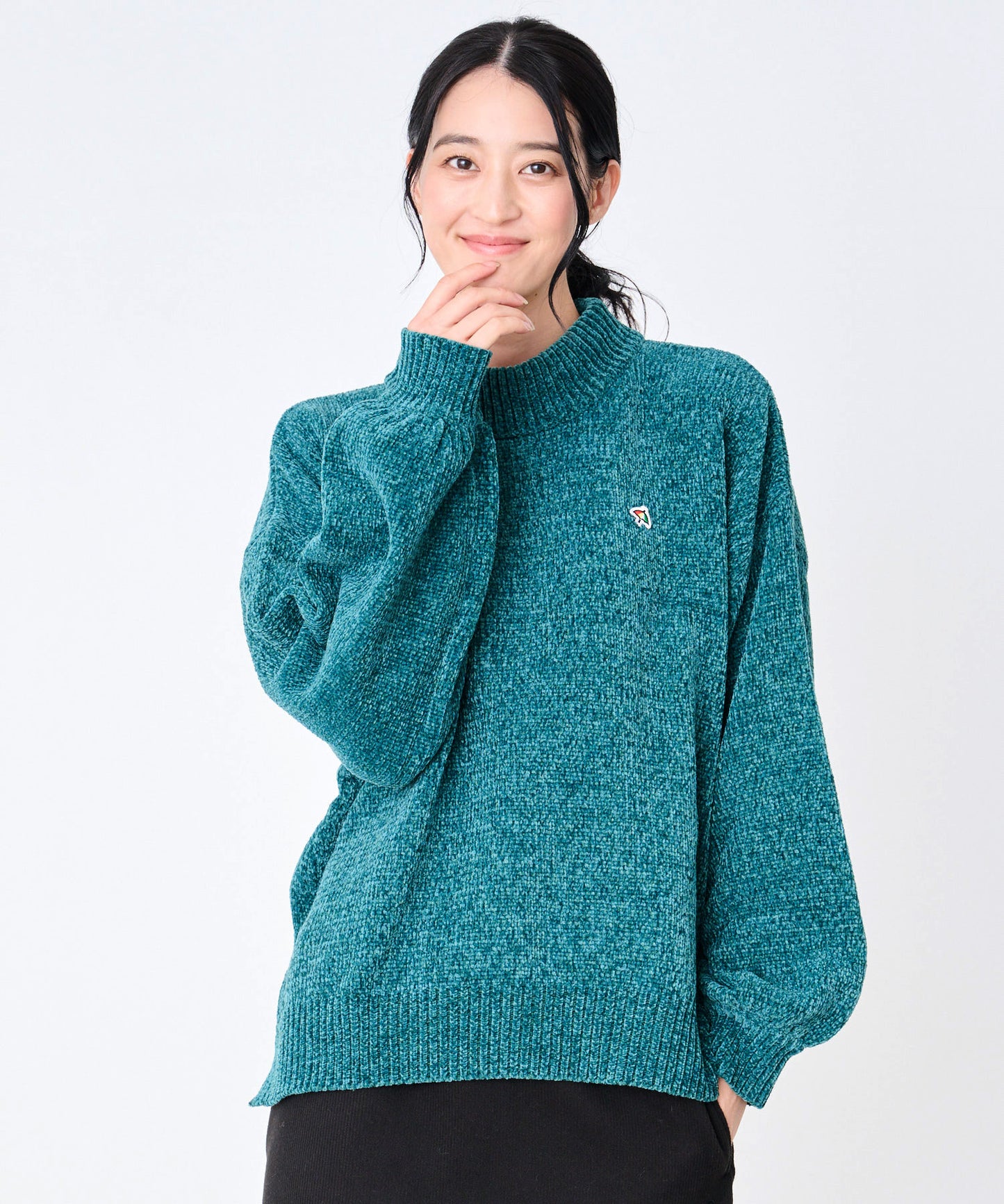 【タイムセール&2BUY対象】モールニット モックネック プルオーバー