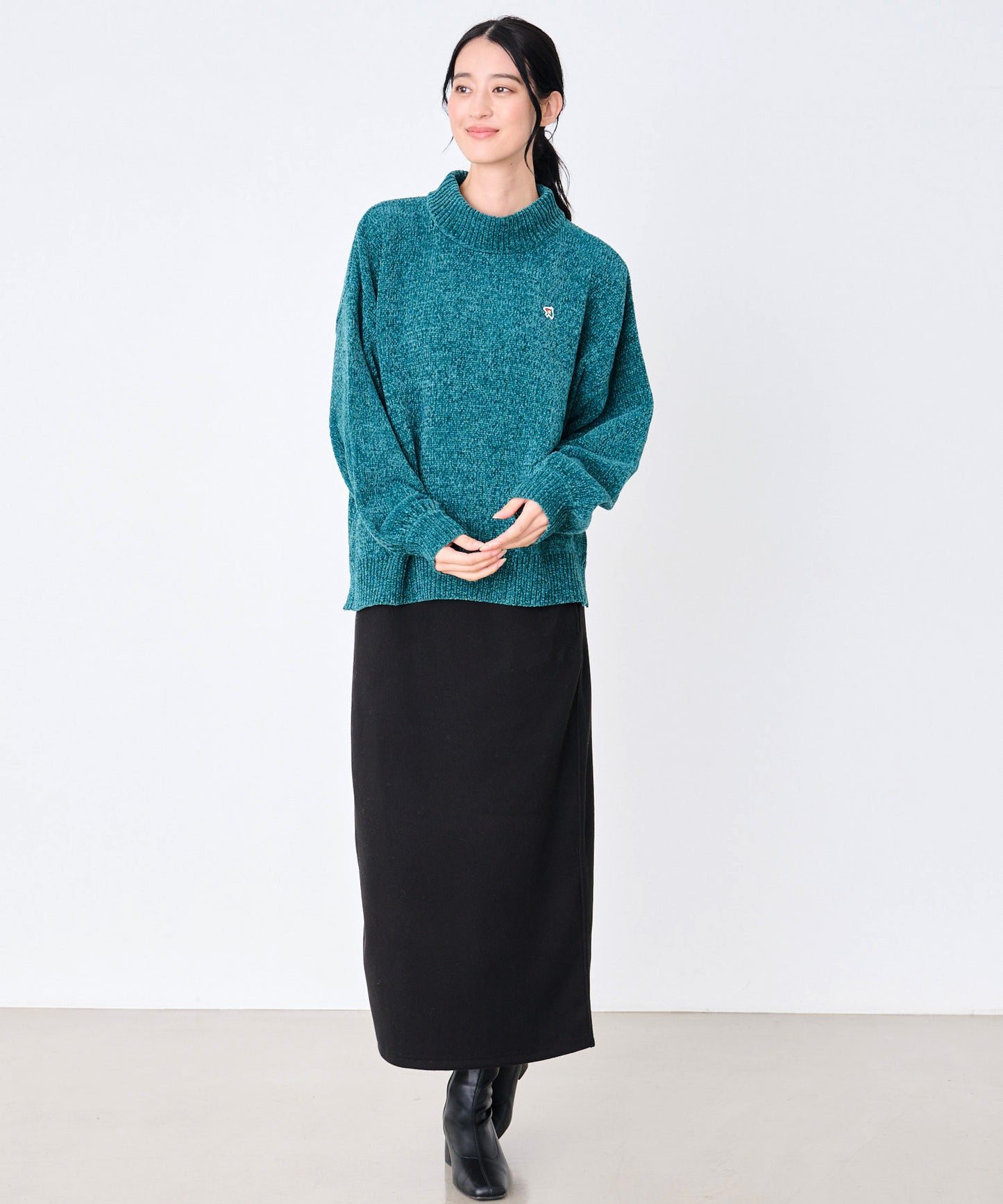 【タイムセール&2BUY対象】モールニット モックネック プルオーバー