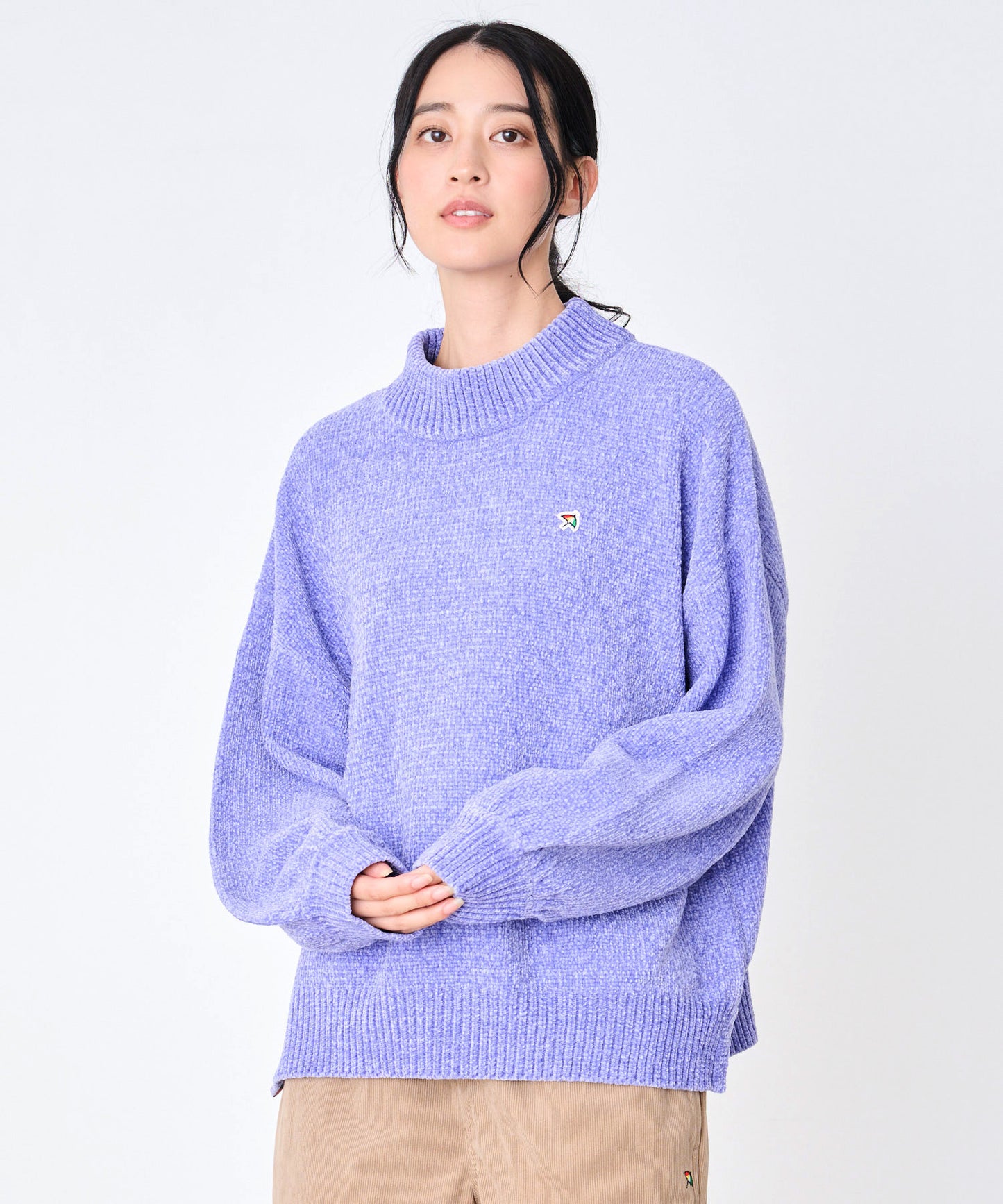 【タイムセール&2BUY対象】モールニット モックネック プルオーバー