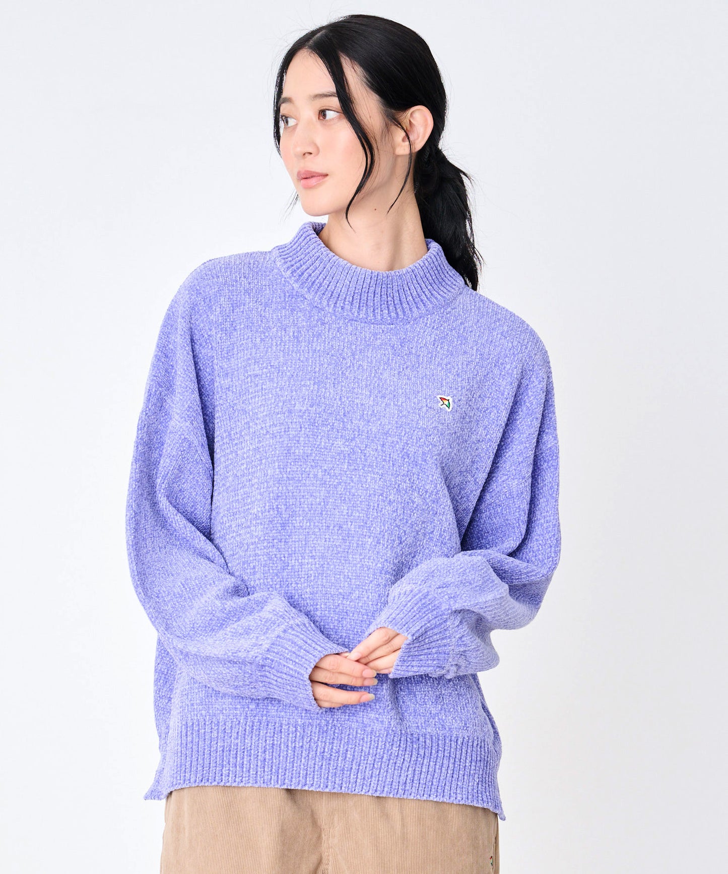 【タイムセール&2BUY対象】モールニット モックネック プルオーバー