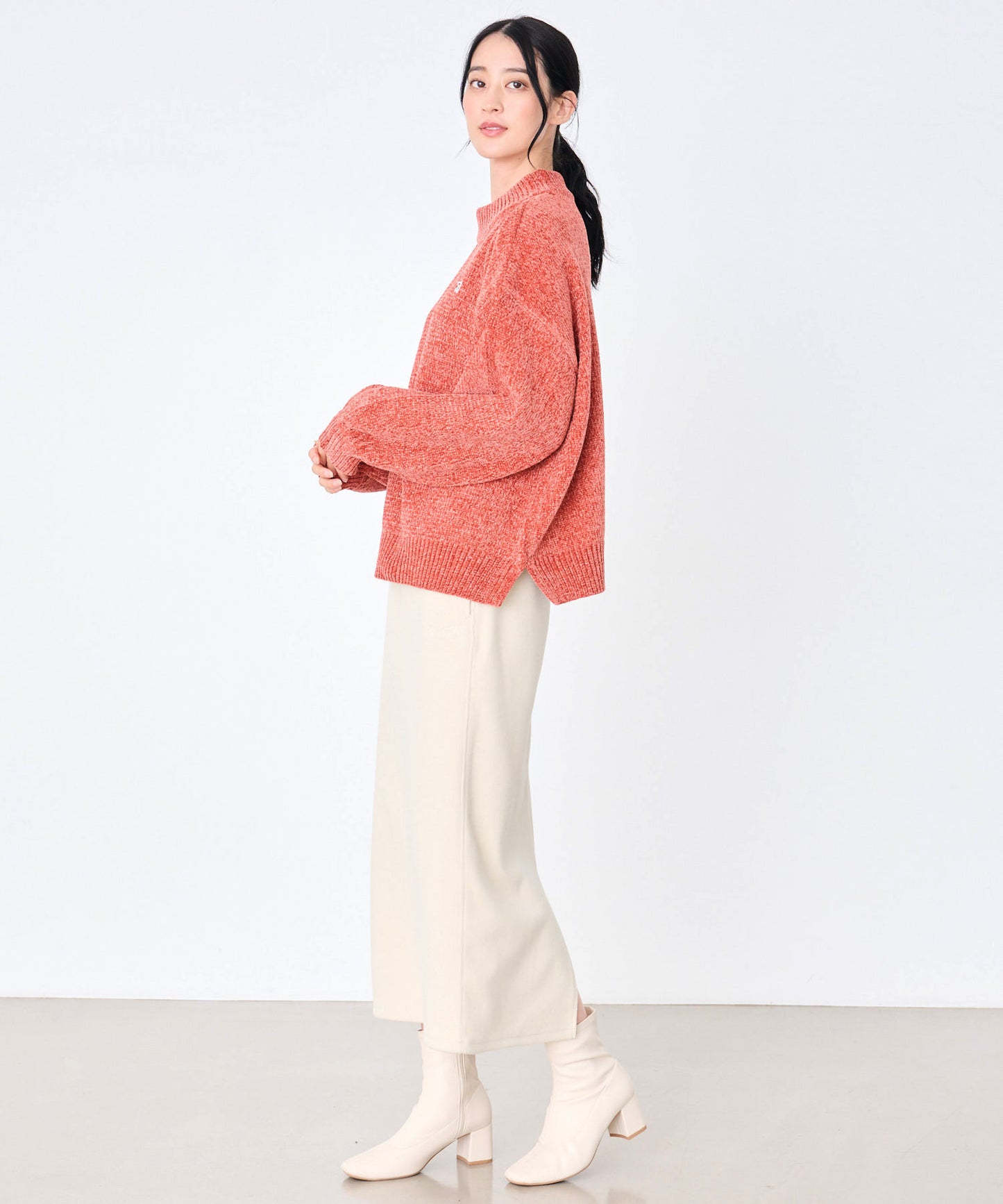 【タイムセール&2BUY対象】モールニット モックネック プルオーバー