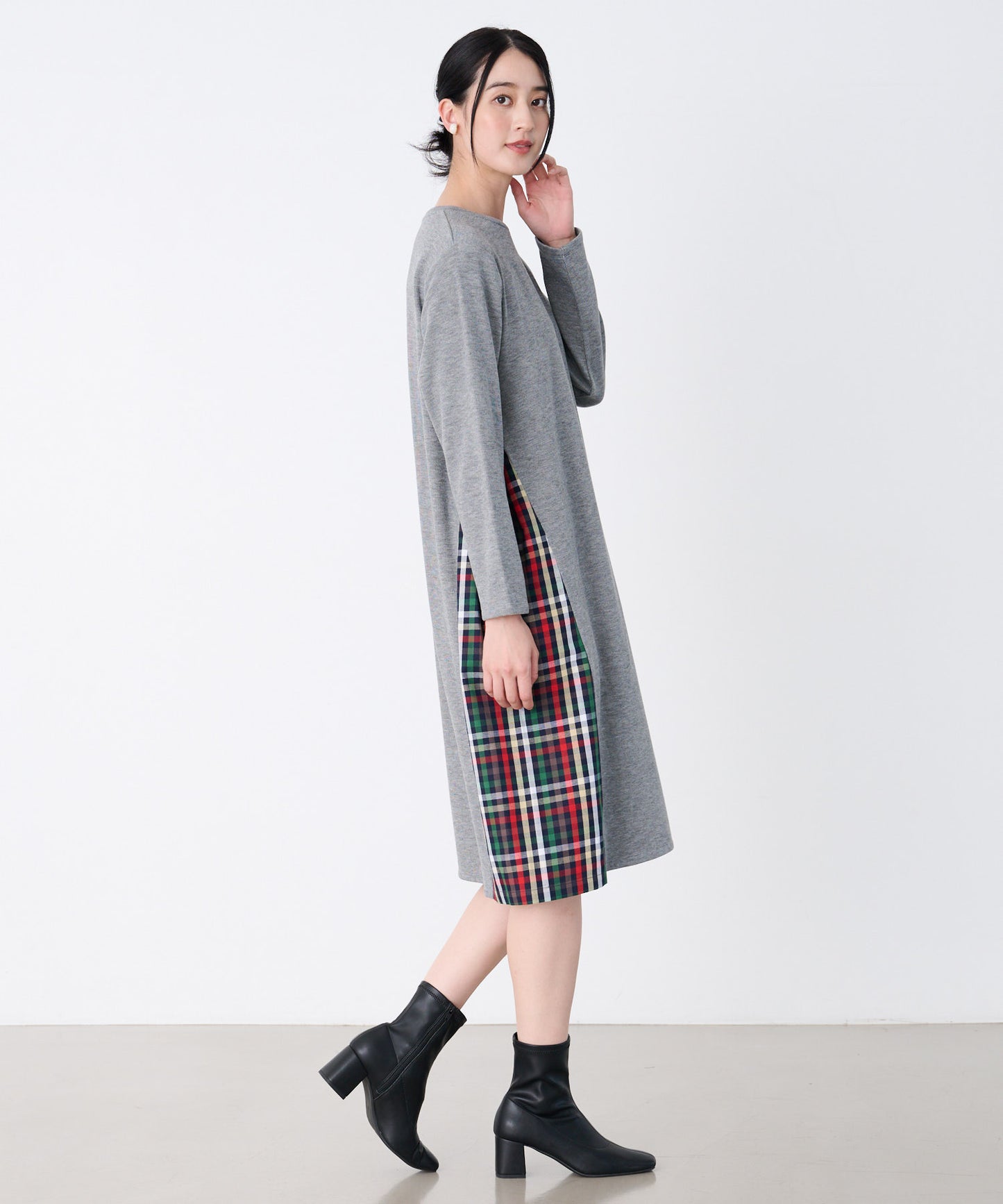 マシュマロリブ サイドチェック ワンピース