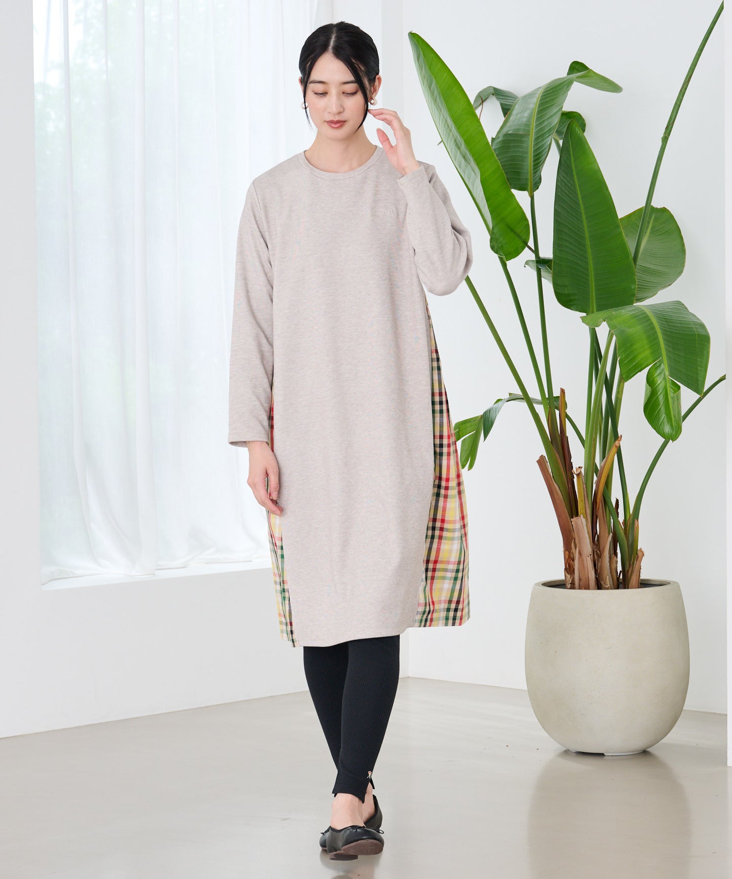 マシュマロリブ サイドチェック ワンピース