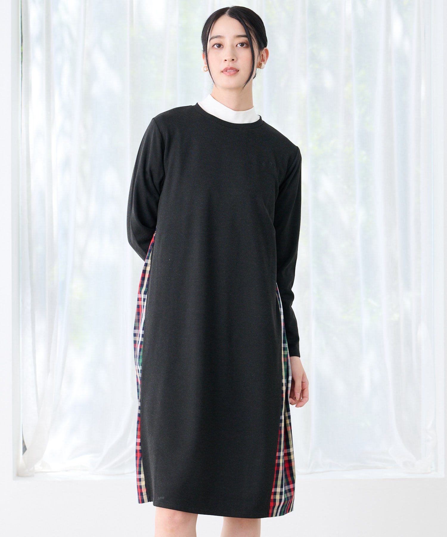 マシュマロリブ サイドチェック ワンピース（ワンピース/レディース