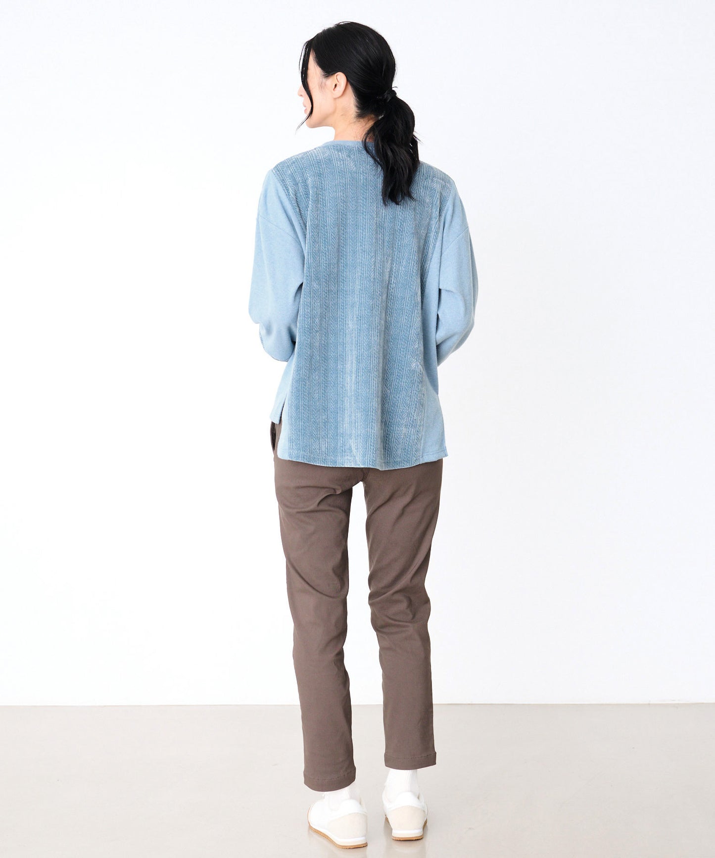 【予約】異素材ミックス ドッキング プルオーバー