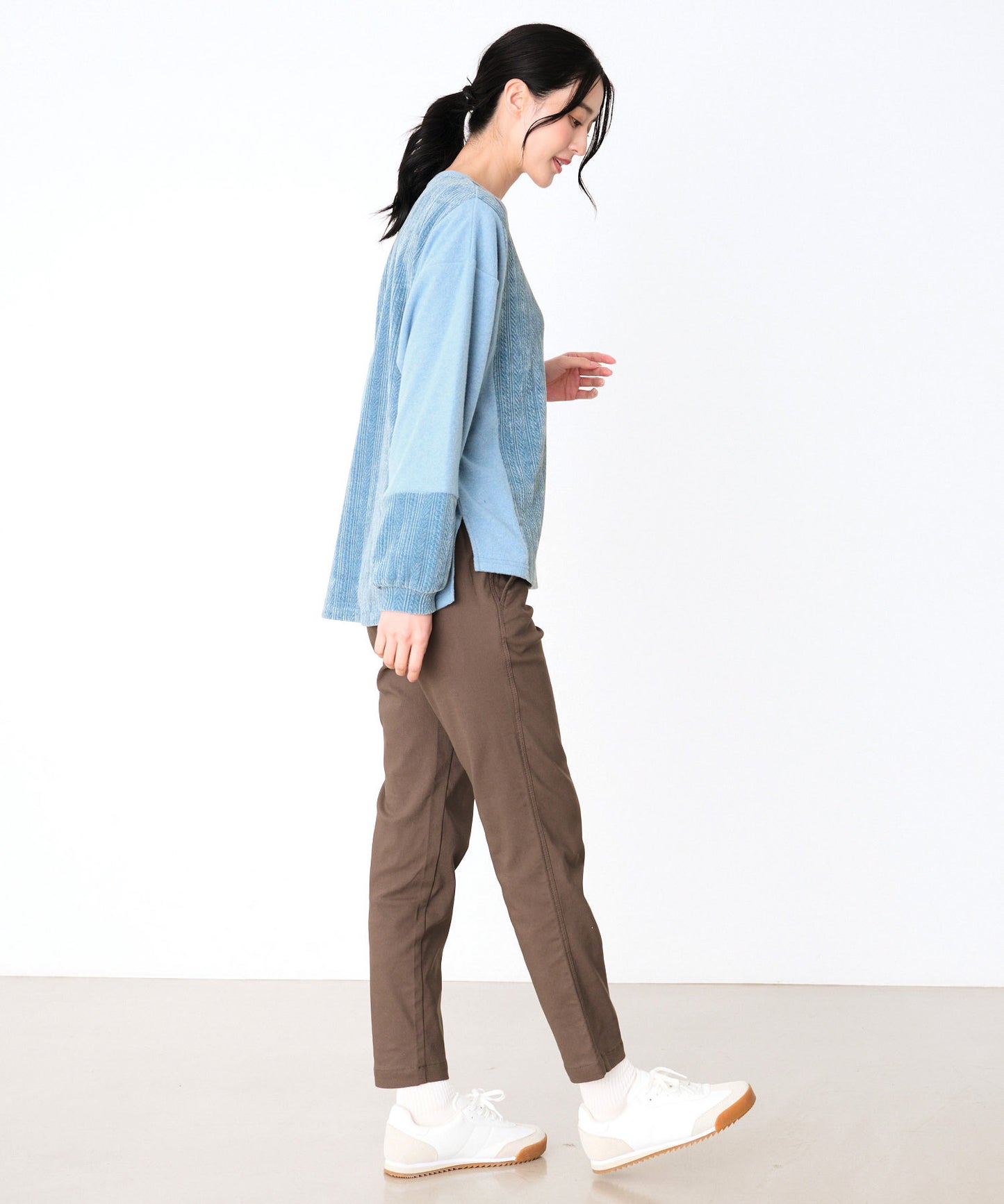 【予約】異素材ミックス ドッキング プルオーバー