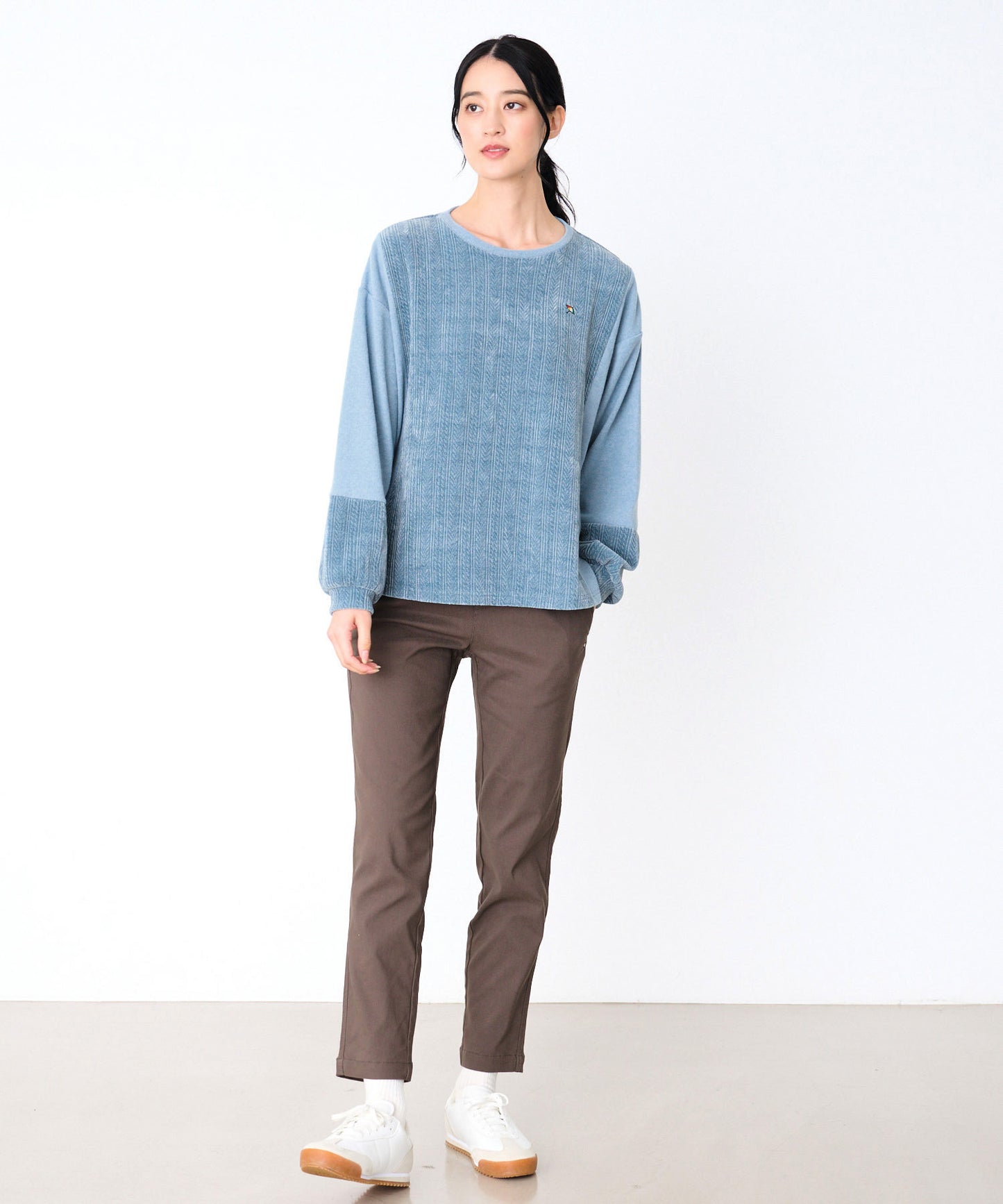 【予約】異素材ミックス ドッキング プルオーバー