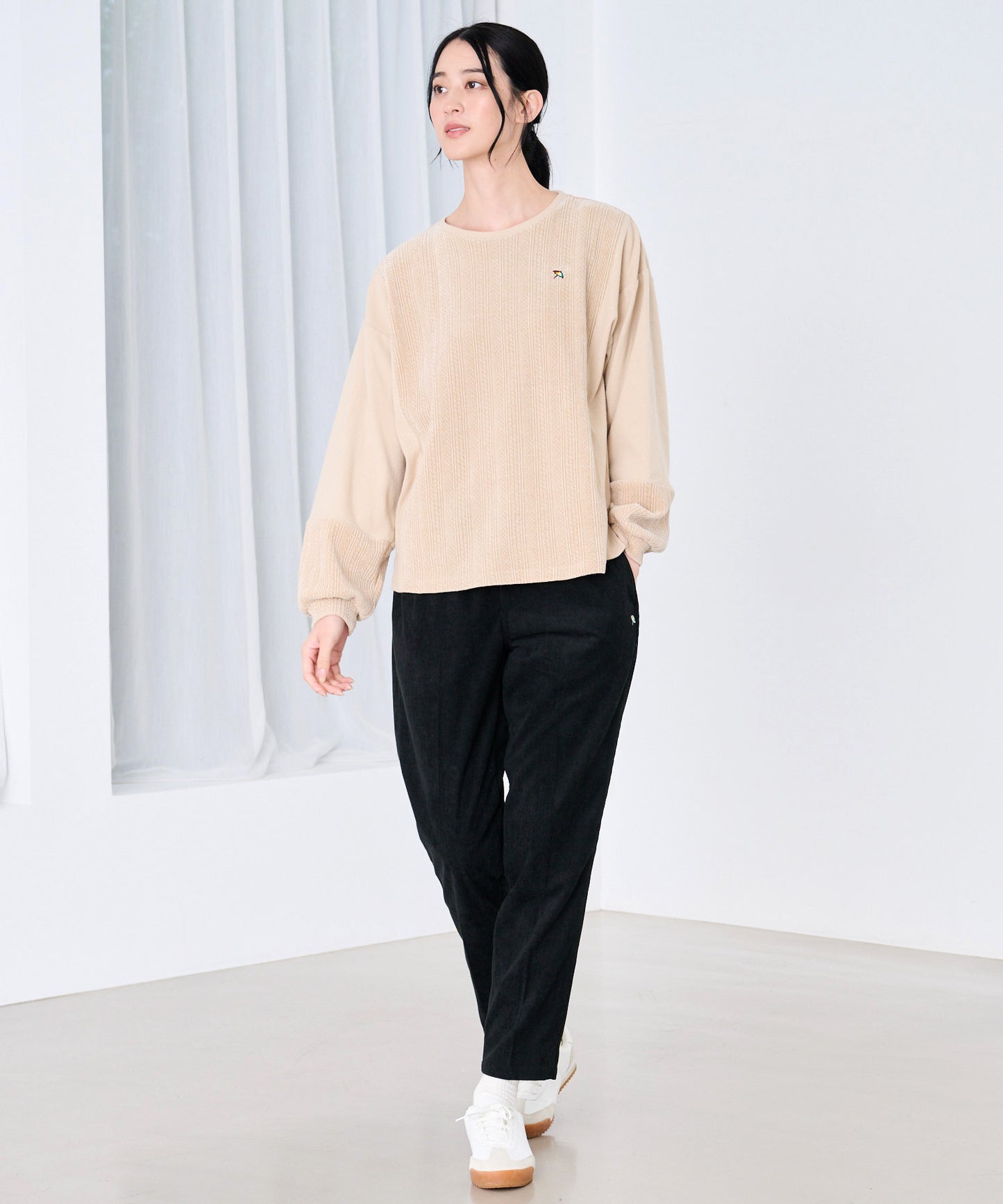 【予約】異素材ミックス ドッキング プルオーバー