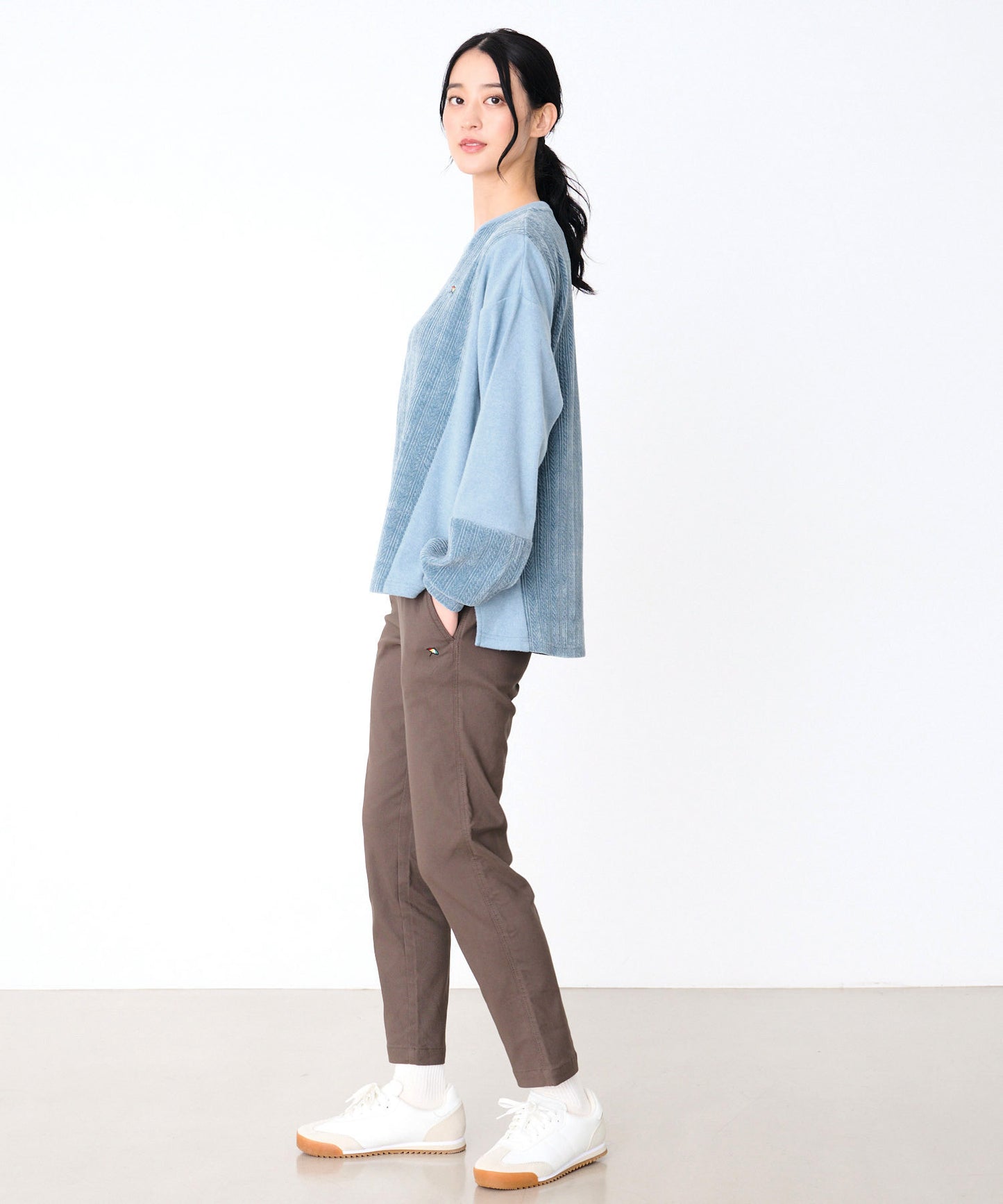 【予約】異素材ミックス ドッキング プルオーバー