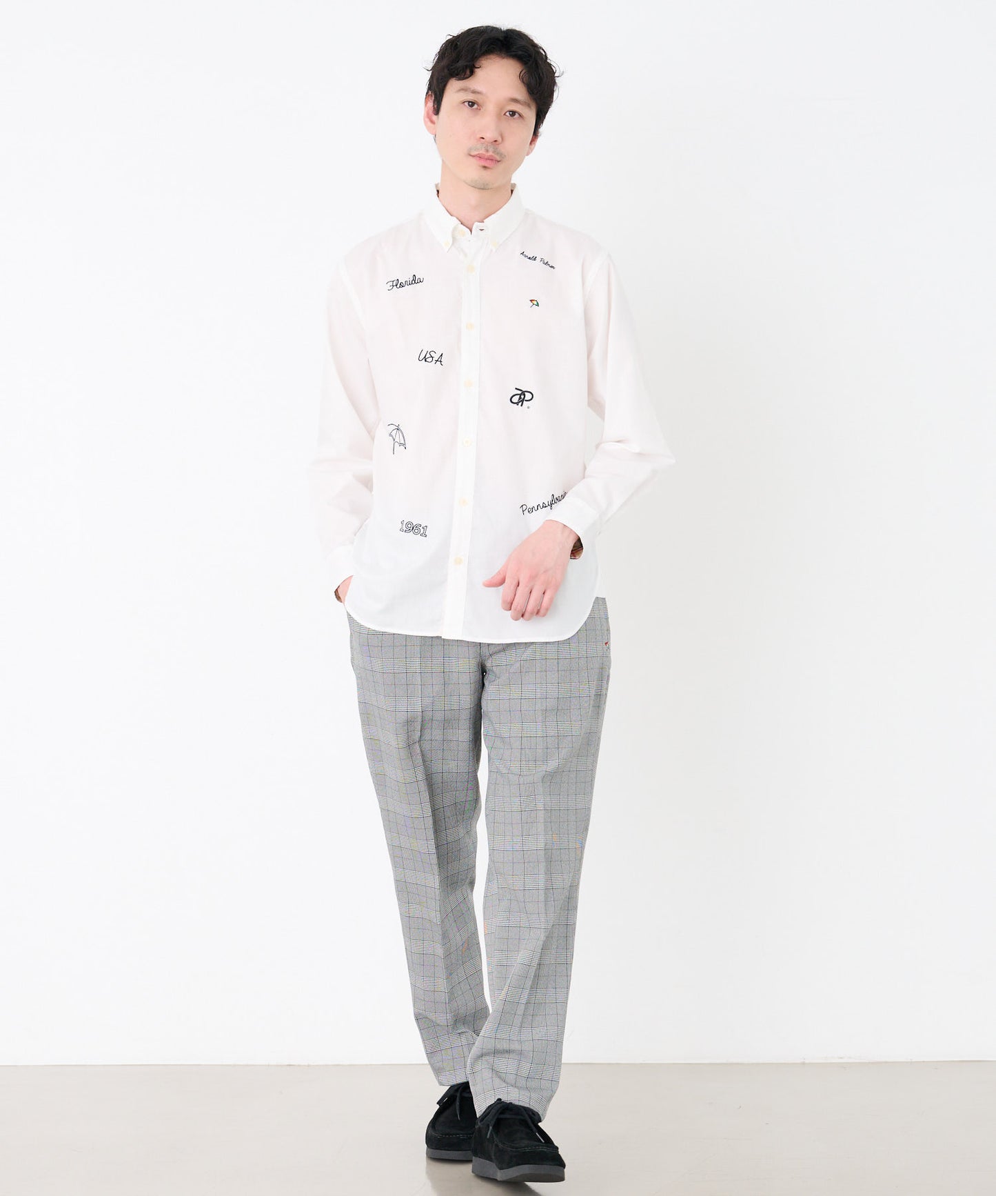 総柄ツイル 長袖シェアシャツ