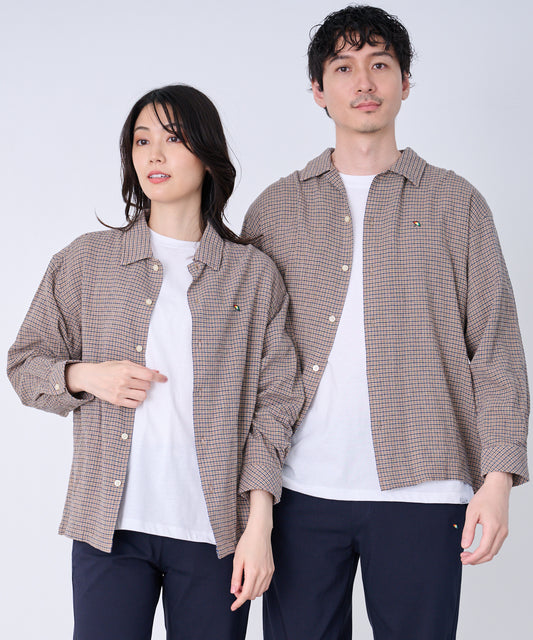 Arnold Palmer　 シェア パナマチェック 長袖シャツ + 半袖Tシャツ セット