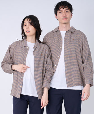 【期間限定】 シェア パナマチェック 長袖シャツ + 半袖Tシャツ セット