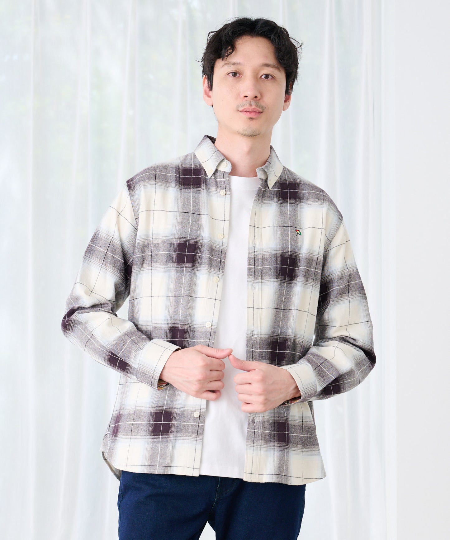 ネルチェック 長袖 シェア シャツ