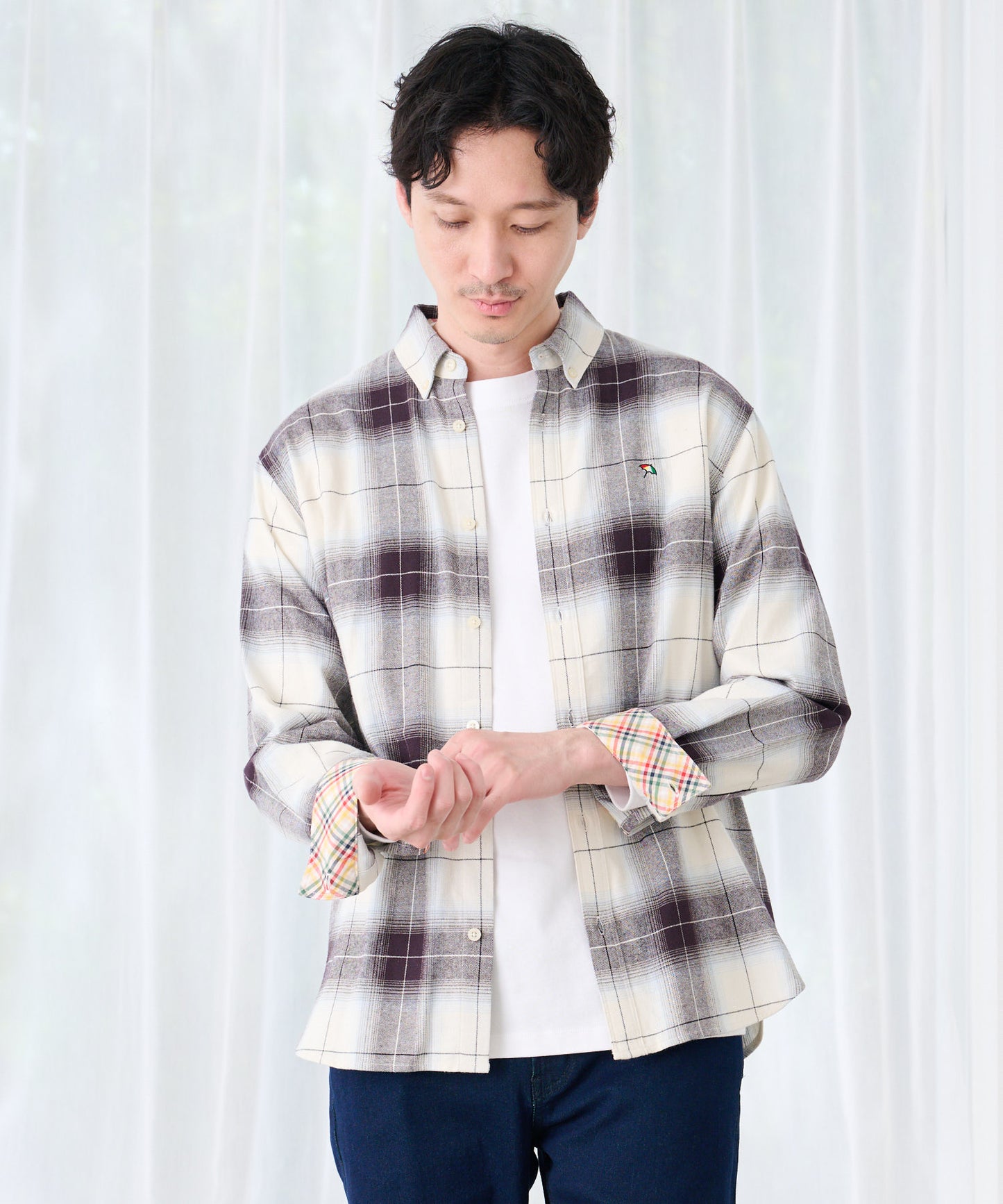 ネルチェック 長袖 シェア シャツ