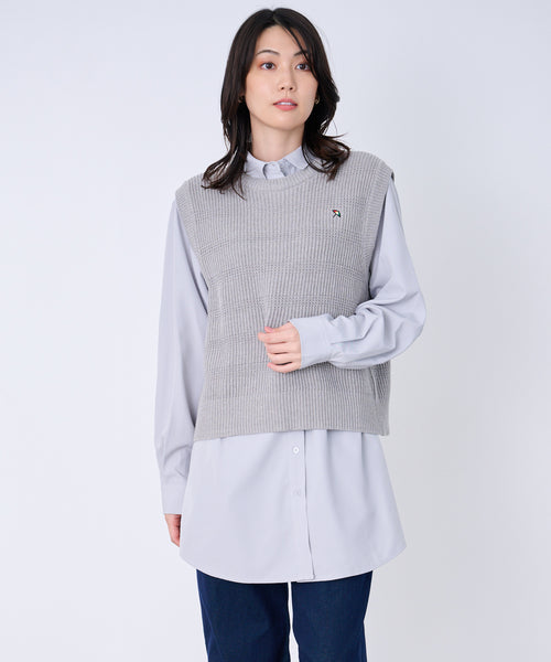 アーノルド パーマー(Arnold Palmer)ニットベスト + シャツチュニック レイヤードセット