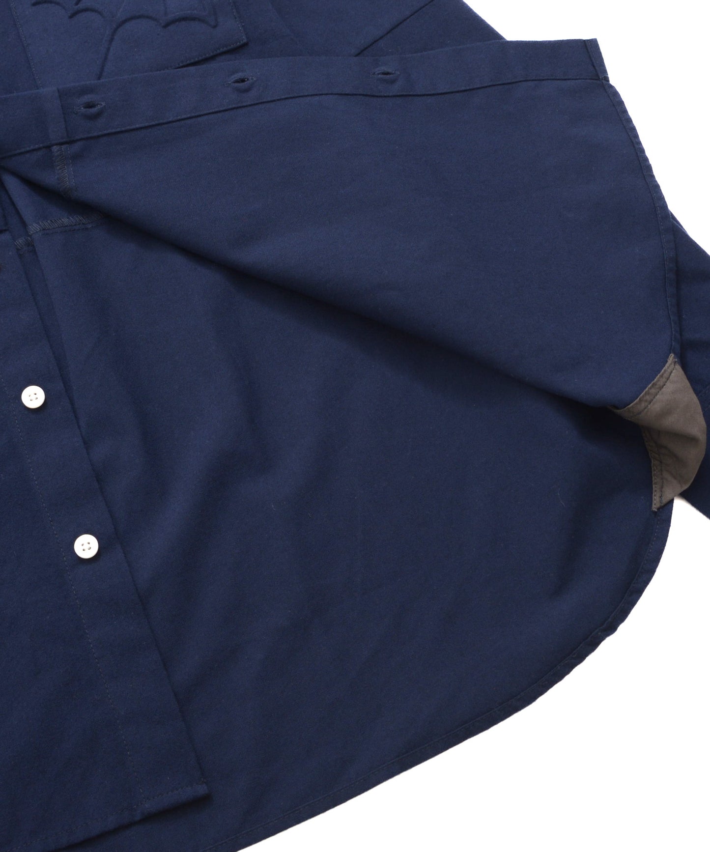 ウールライク起毛 ブロッキング シャツ