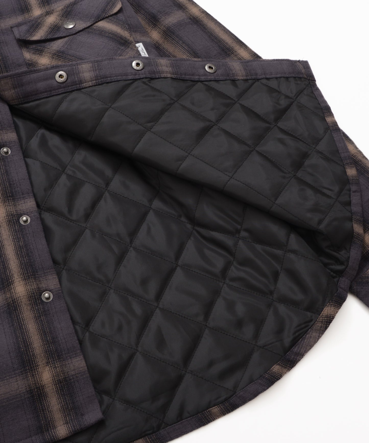 ネルチェック 中わた入り シャツジャケット