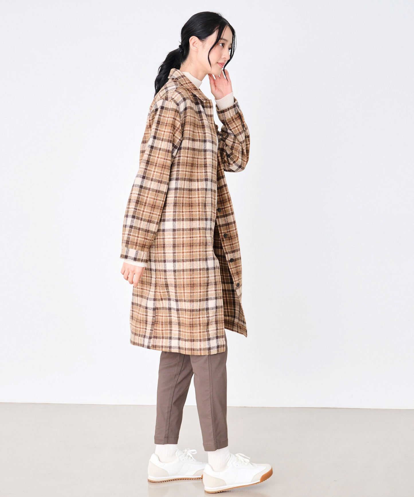 ヘビーネル 先染め シャツワンピース