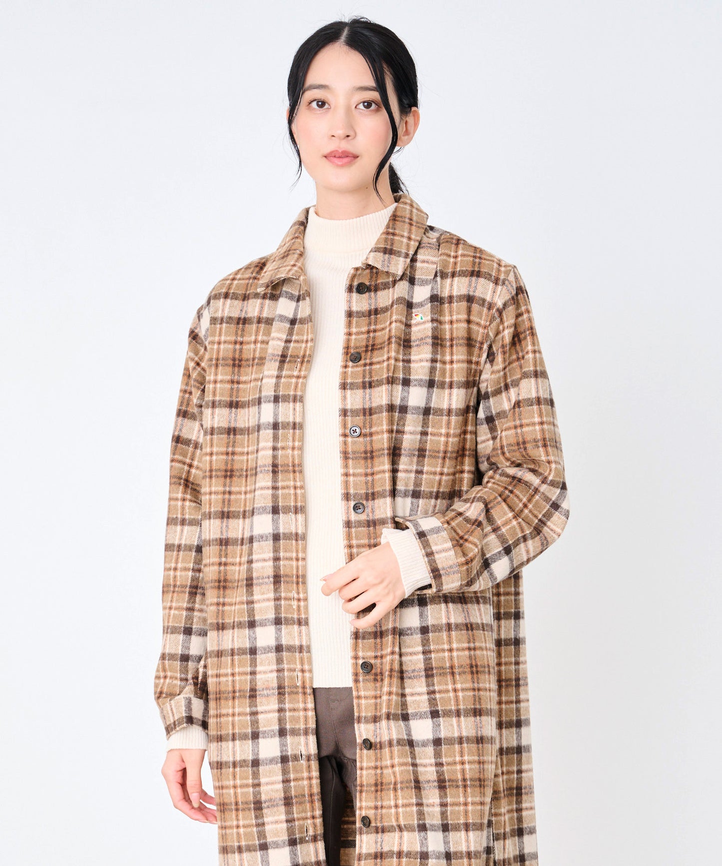 ヘビーネル 先染め シャツワンピース