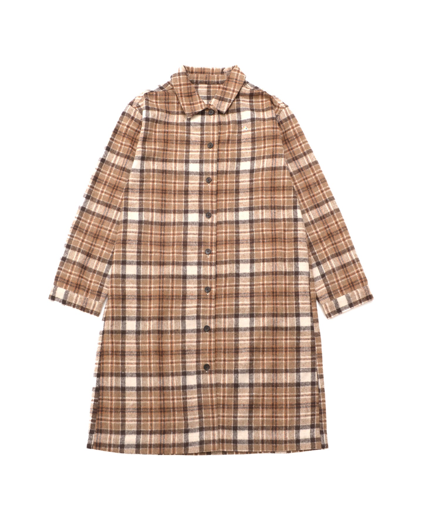 ヘビーネル 先染め シャツワンピース