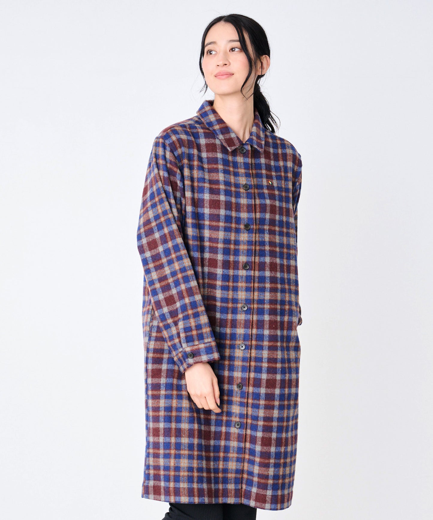 ヘビーネル 先染め シャツワンピース