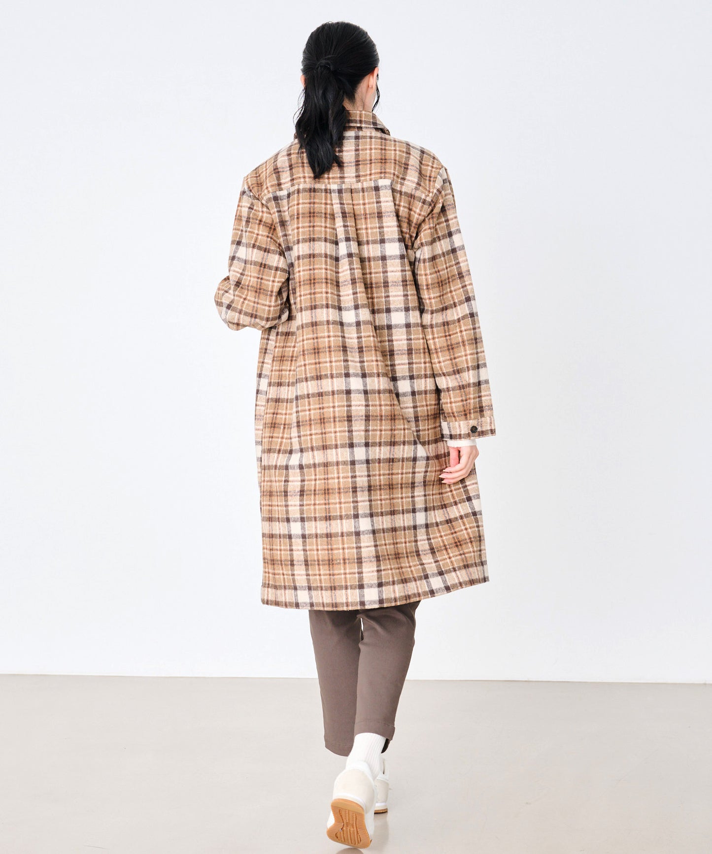 ヘビーネル 先染め シャツワンピース