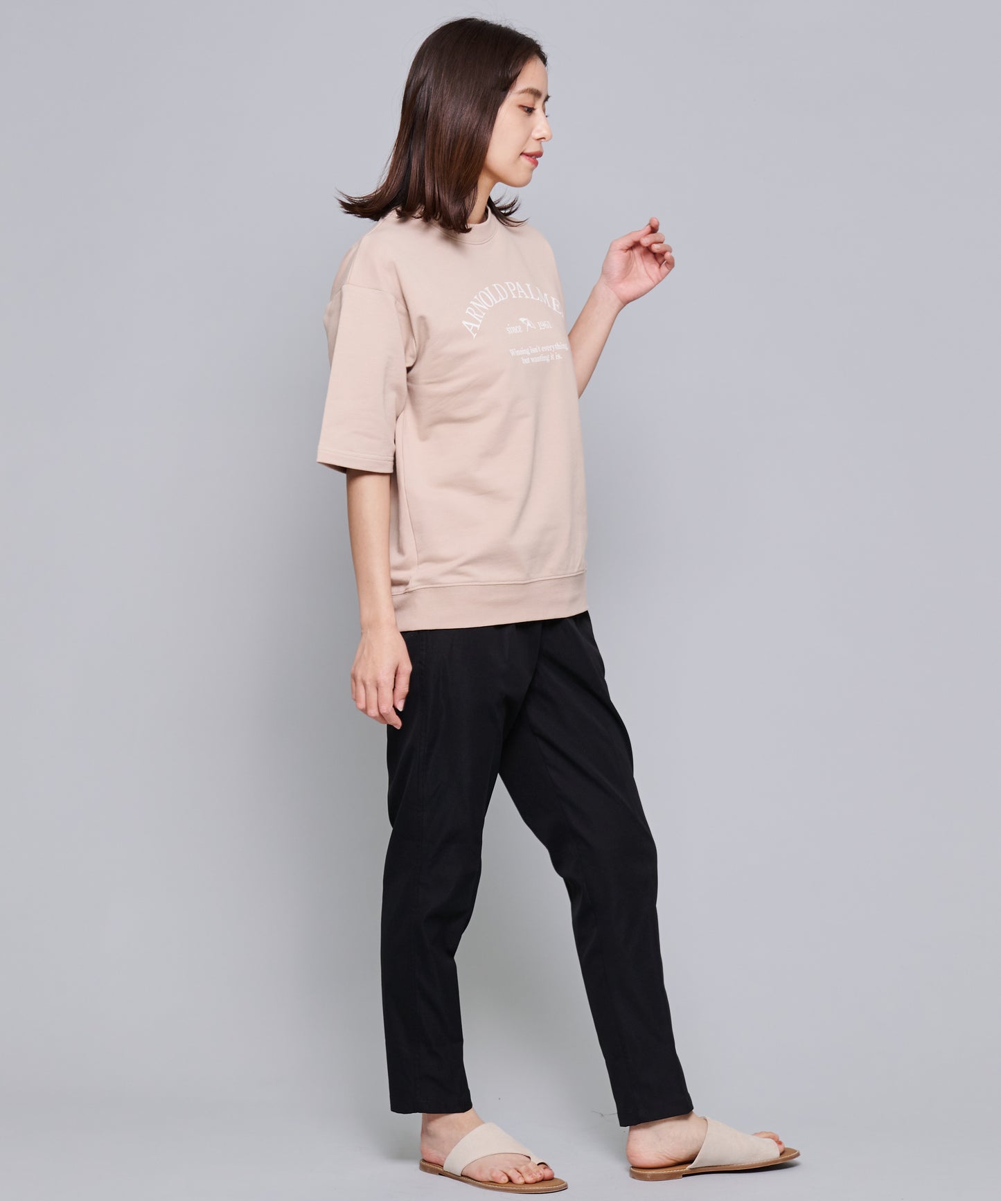 【残り3点】レタード ライトスウェット ハーフスリーブシェアTシャツ