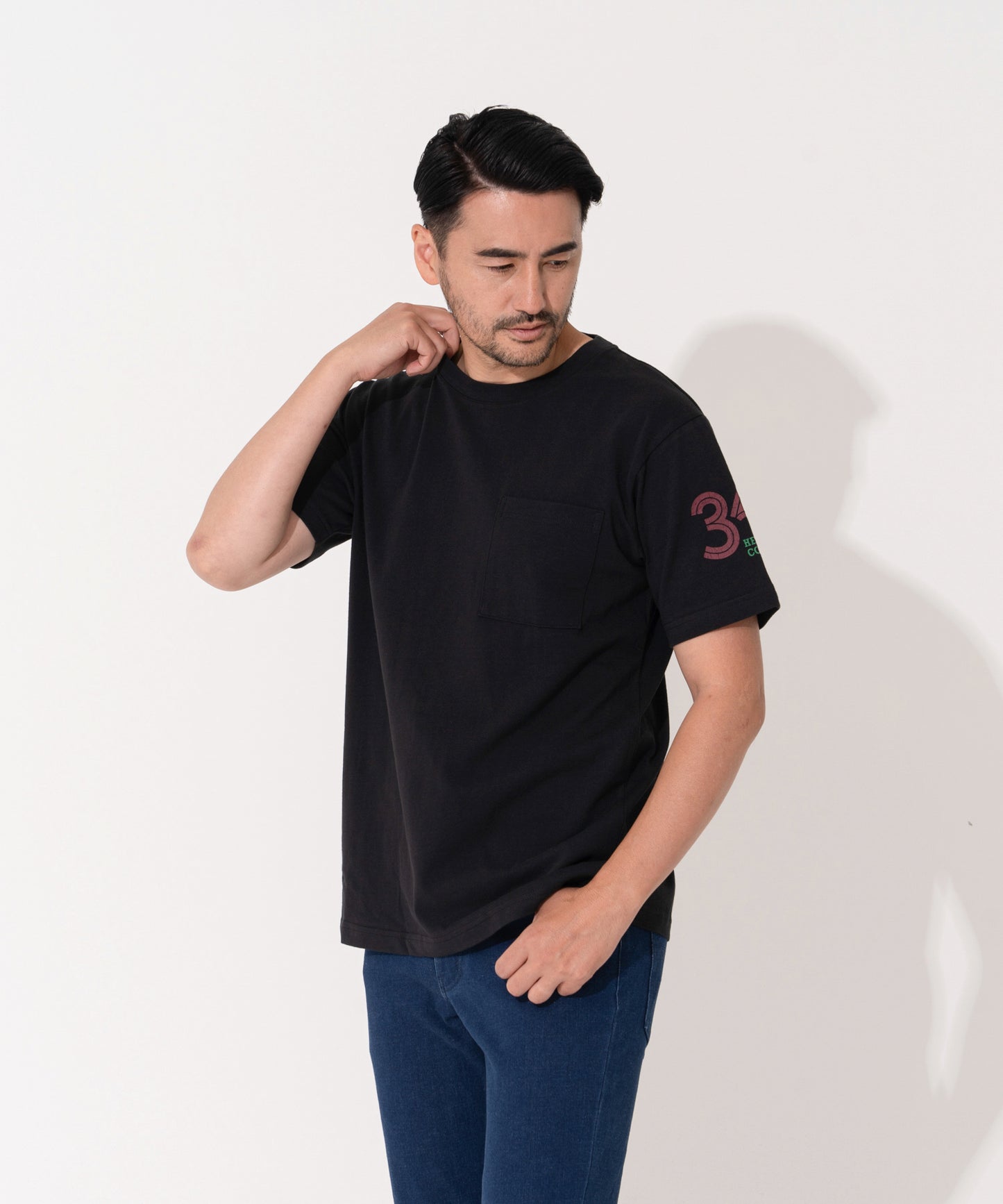 抗菌防臭 ラグビーデザイン胸ポケ付Tee