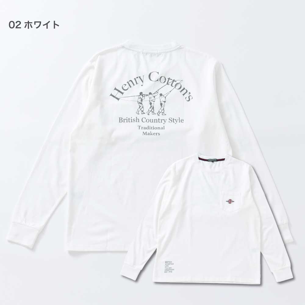 抗菌防臭天竺プリント長袖Tシャツ