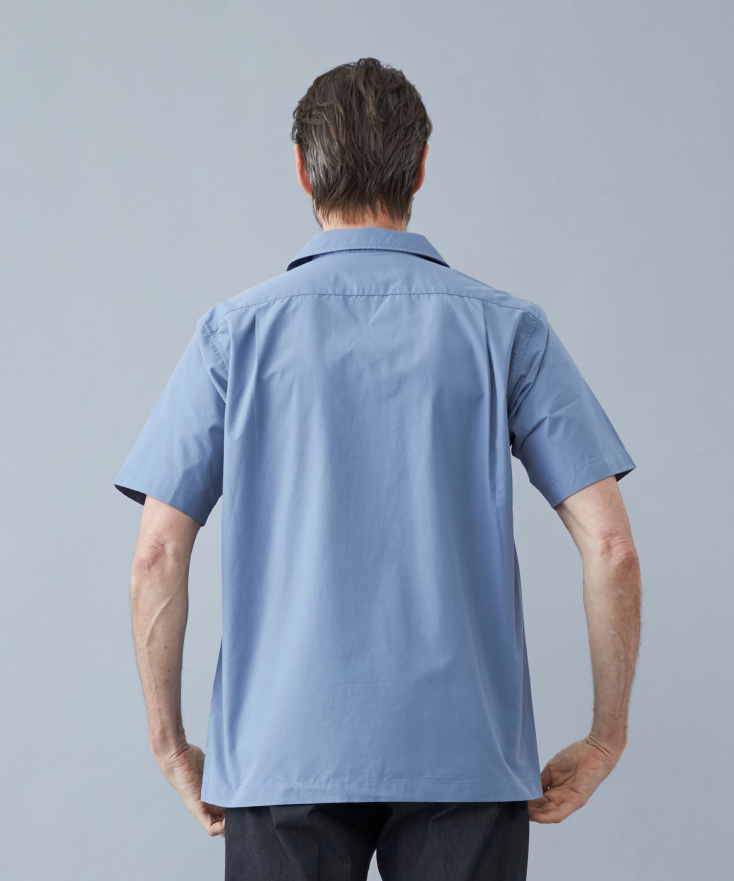 タイプライタークロス 無地 半袖 オーバーシャツ 21ssale【公式】Henry