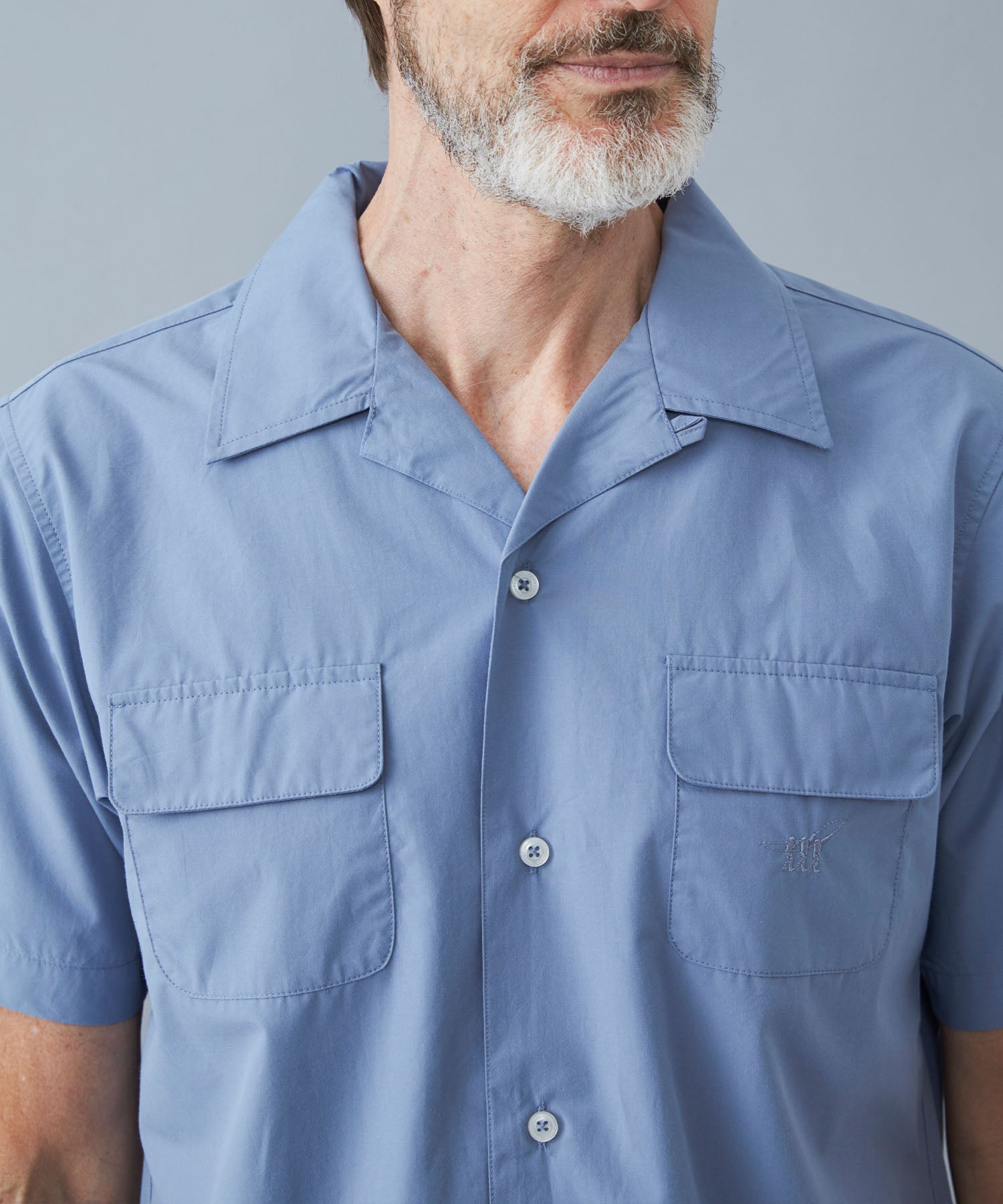 タイプライタークロス 無地 半袖 オーバーシャツ 21ssale【公式】Henry